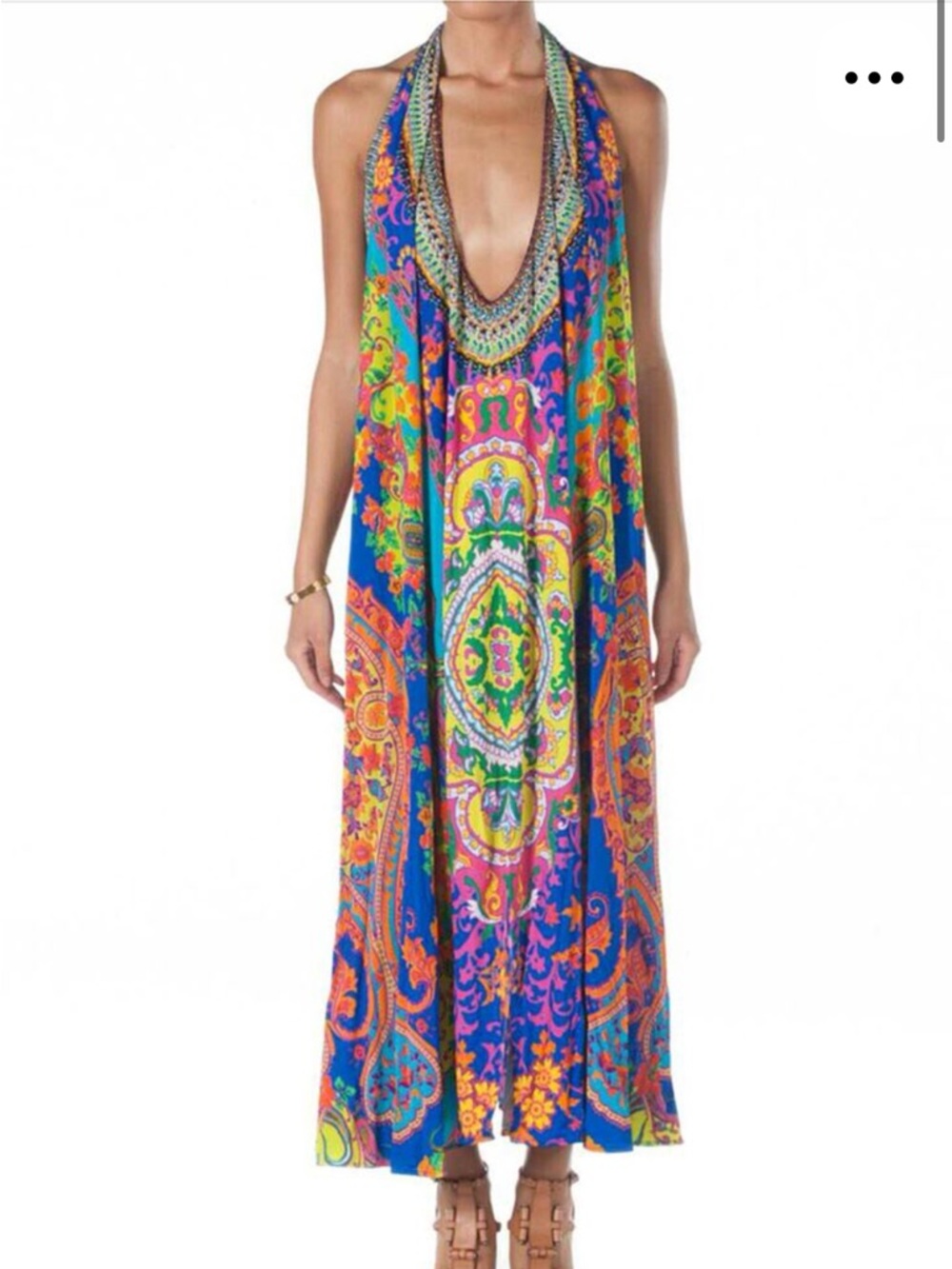 Camilla Camilla Franks Sarah Halter Maxi Dress OS One Size Embellished Silk